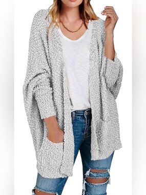 Chunky grey oversized cardigan